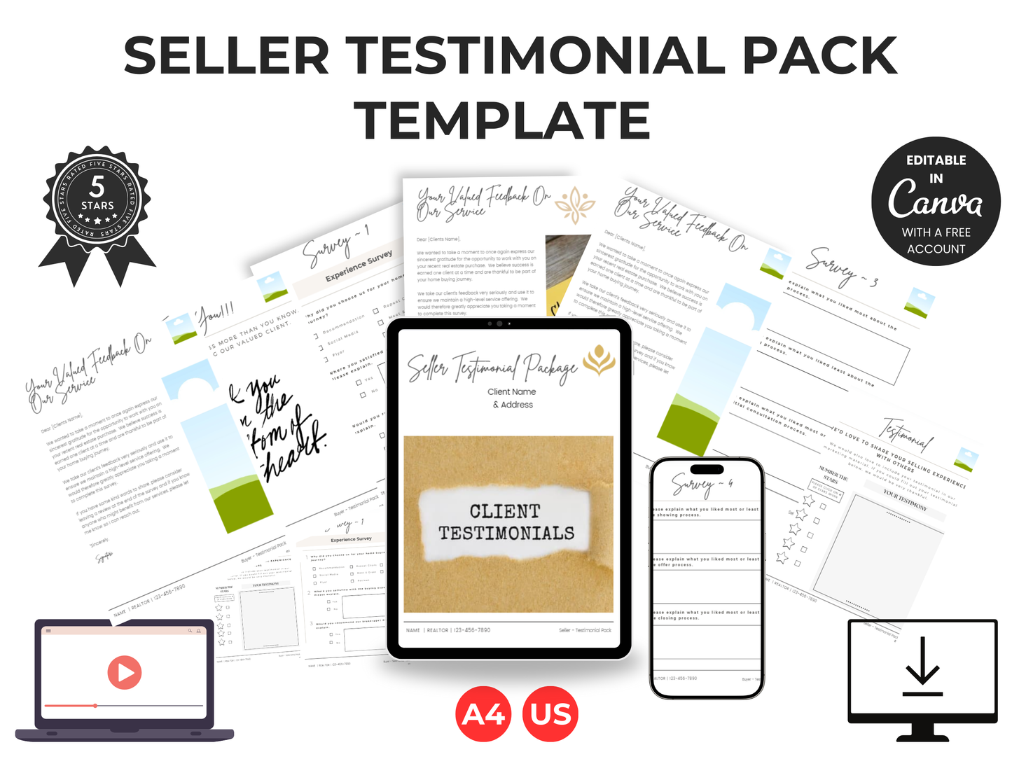 Seller Testimonial Pack Template