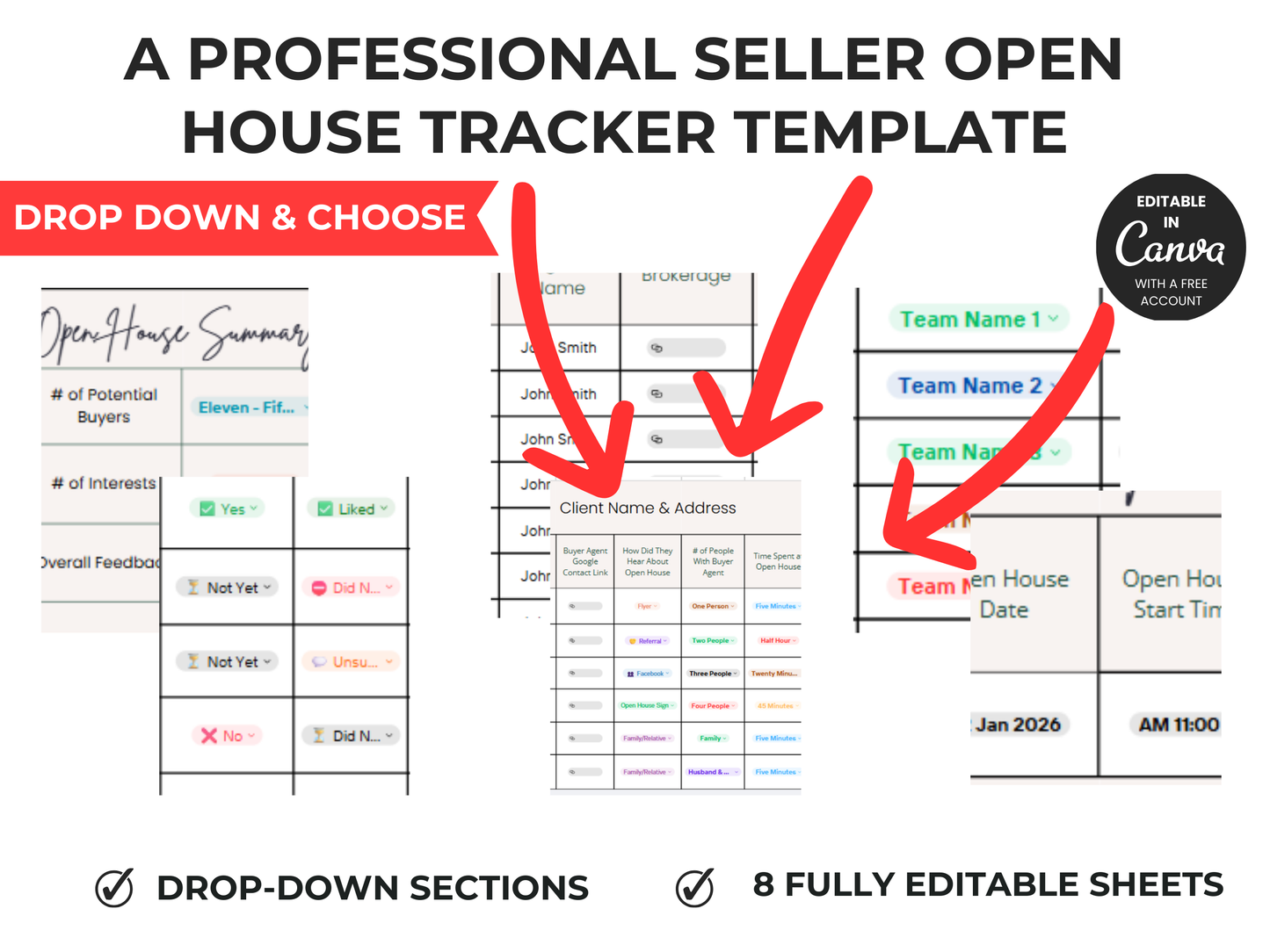 Seller Open House Tracker Template
