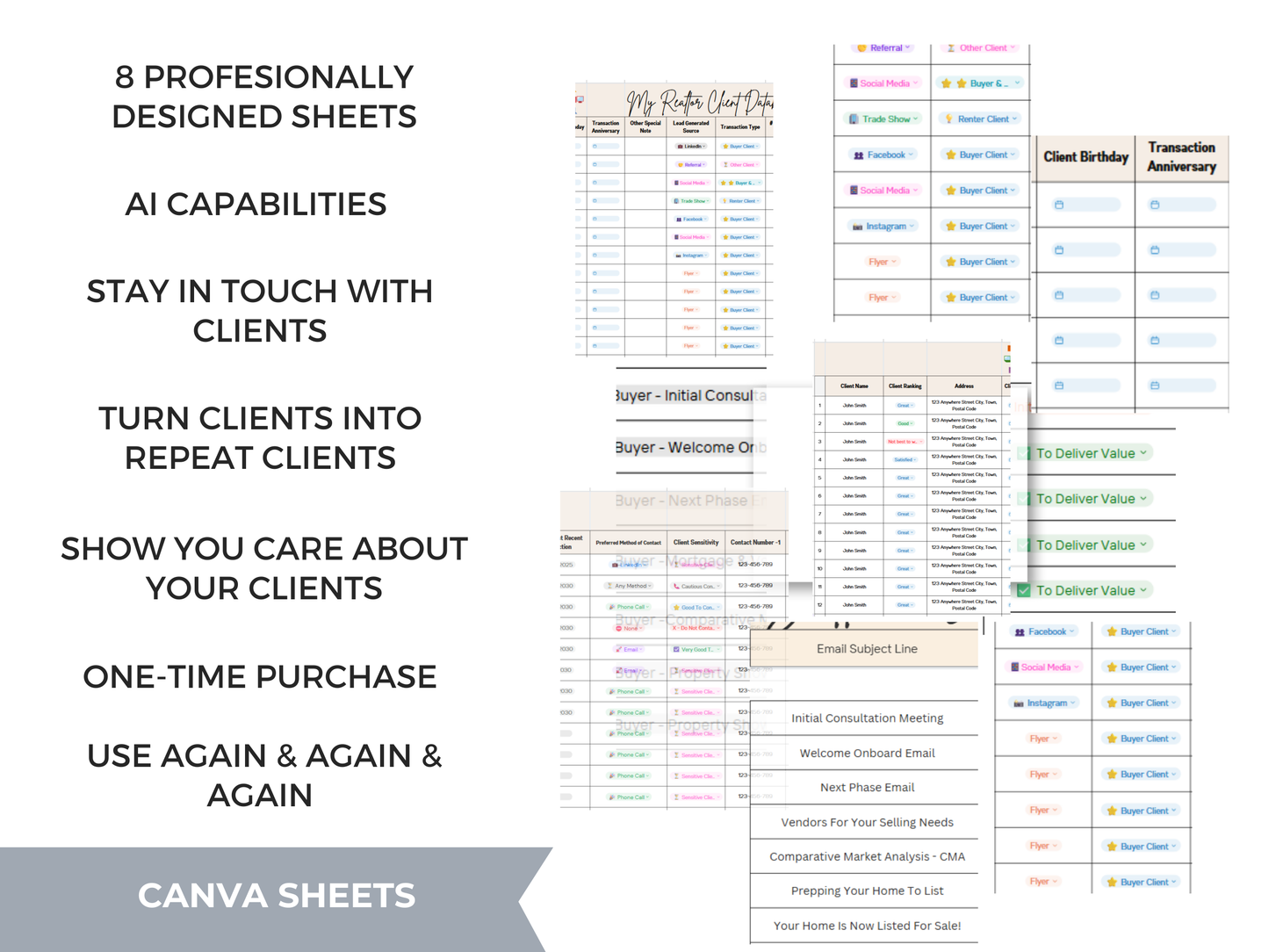 Realtor Client Database Template with AI