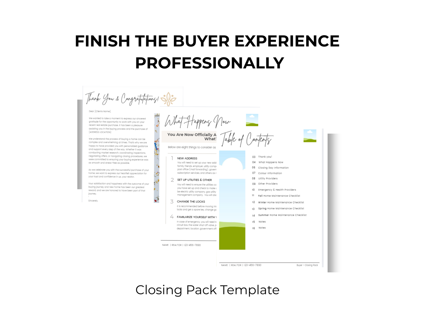 Buyer Closing Pack Template