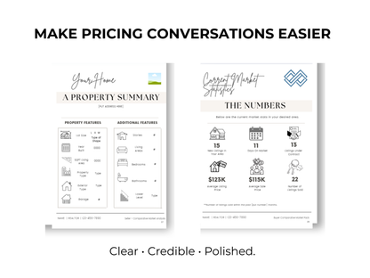 Seller Comparative Market Analysis (CMA) Pack Template