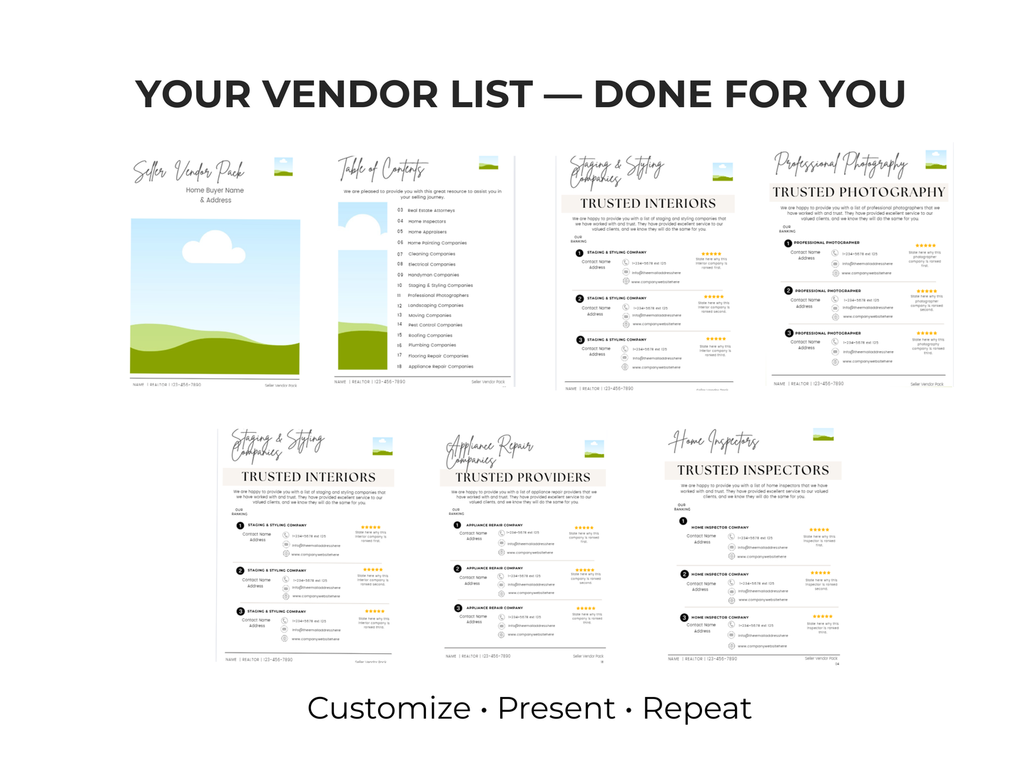 Seller Vendor Pack Template