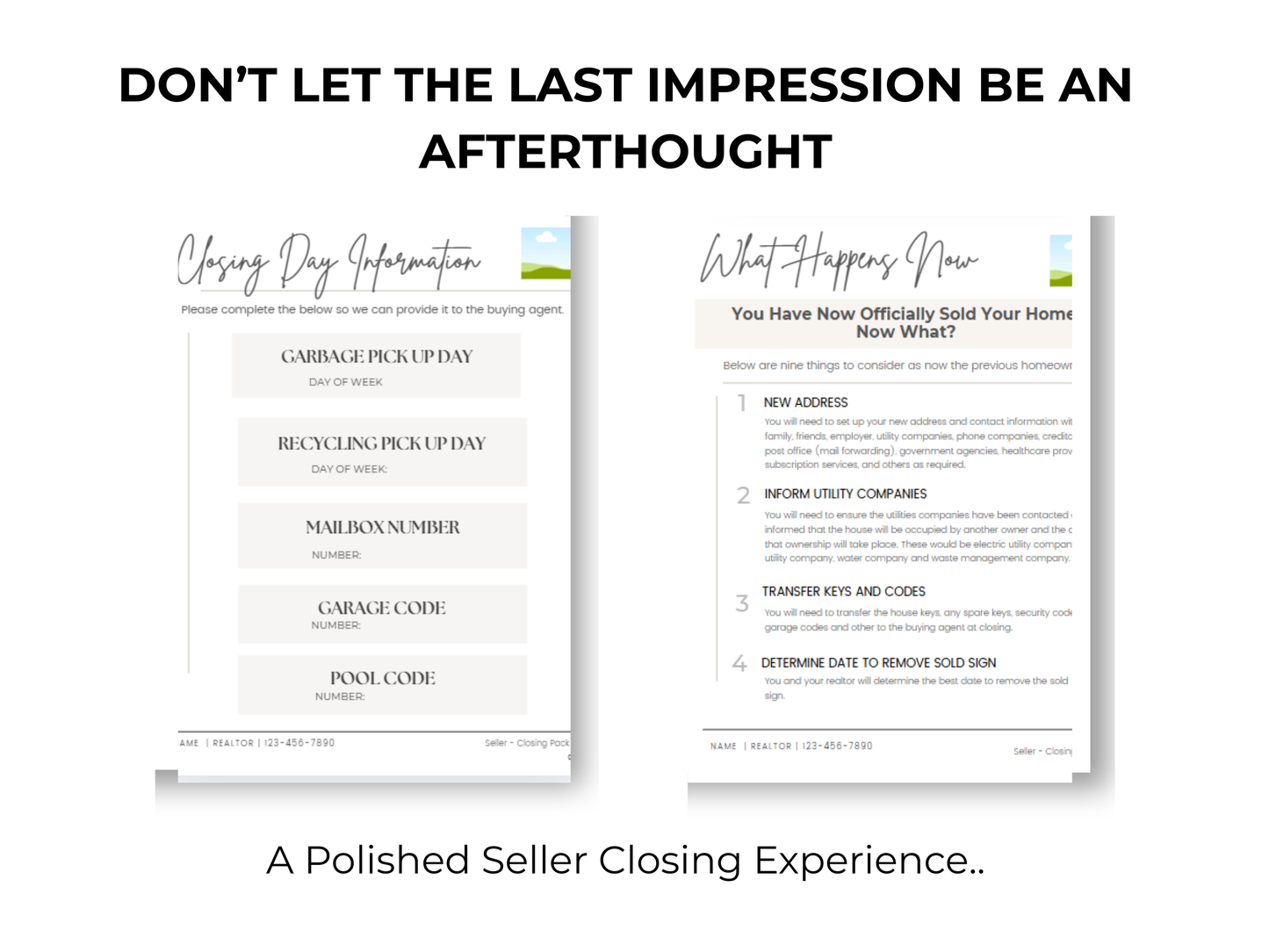 Seller Closing Pack Template