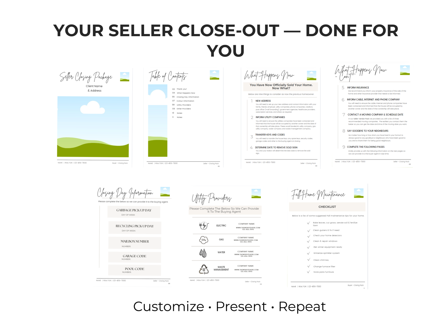 Seller Closing Pack Template