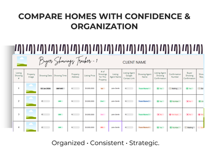 Buyer Showings Tracker Template
