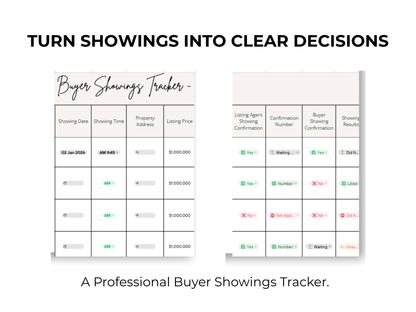 Buyer Showings Tracker Template