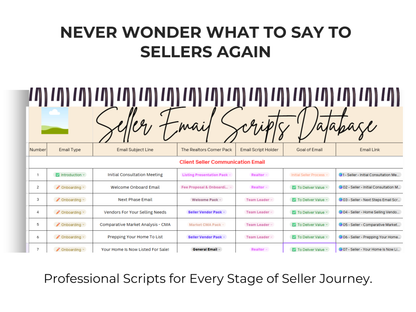 Seller Email Scripts Database Template with AI
