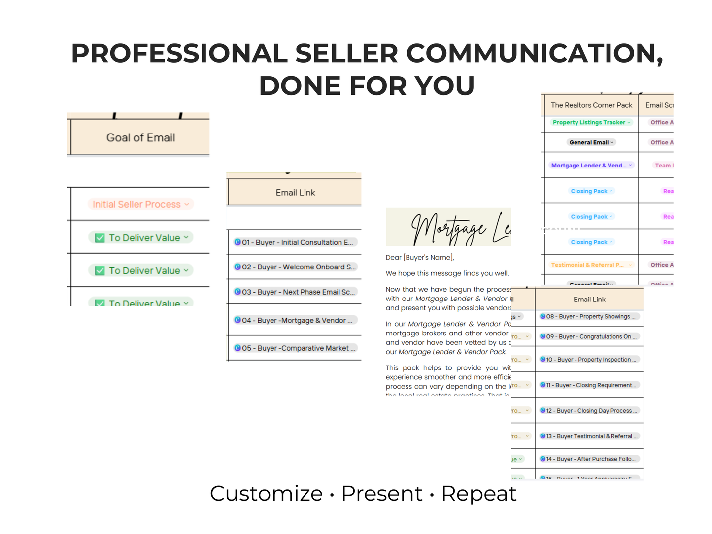 Seller Email Scripts Database Template with AI