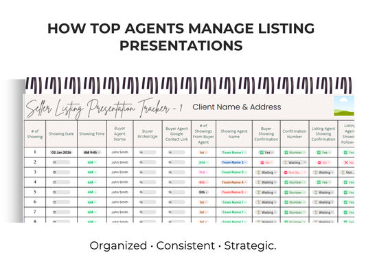 Seller Listing Presentation Tracker Template