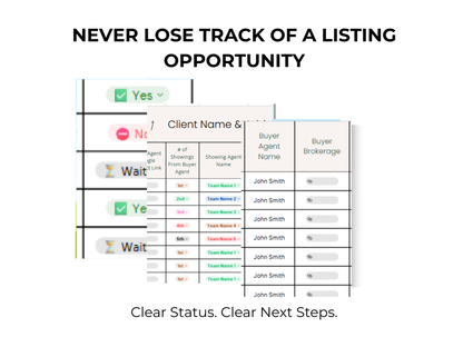 Seller Listing Presentation Tracker Template