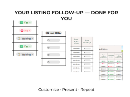 Seller Listing Presentation Tracker Template
