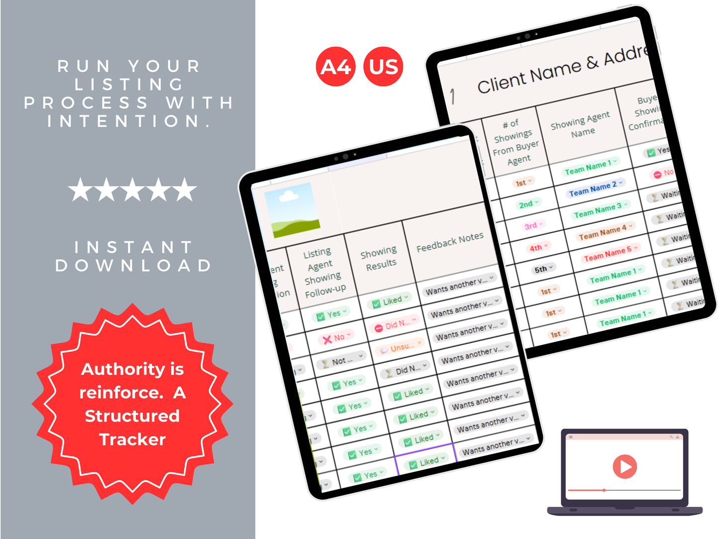 Seller Listing Presentation Tracker Template