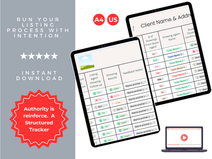 Seller Listing Presentation Tracker Template