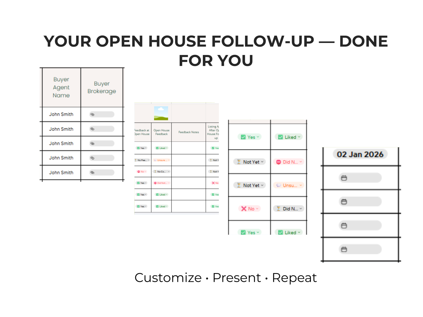 Seller Open House Tracker Template