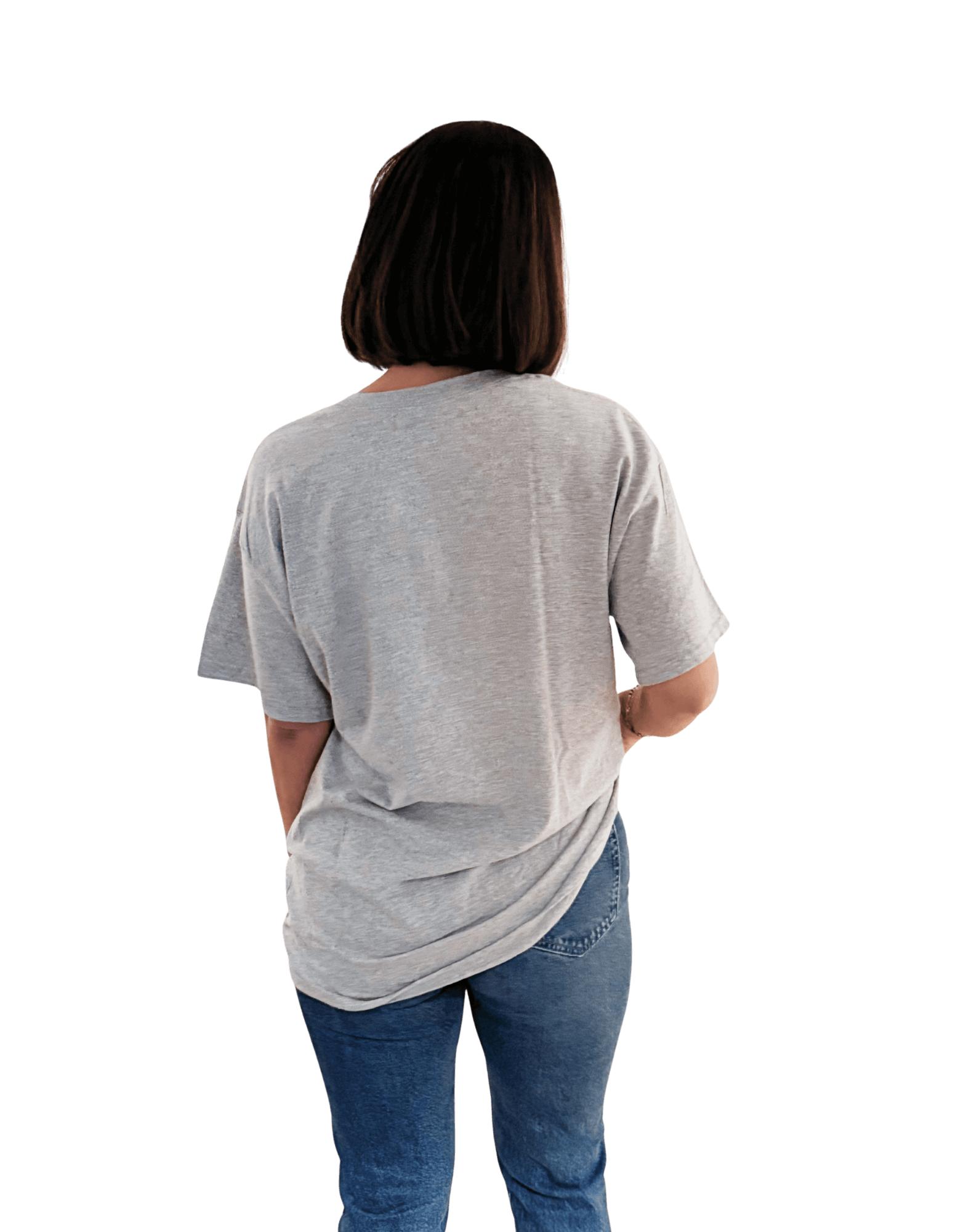 Model wearing the I'm The Other Realtor T-Shirt from the back, showcasing its casual style.