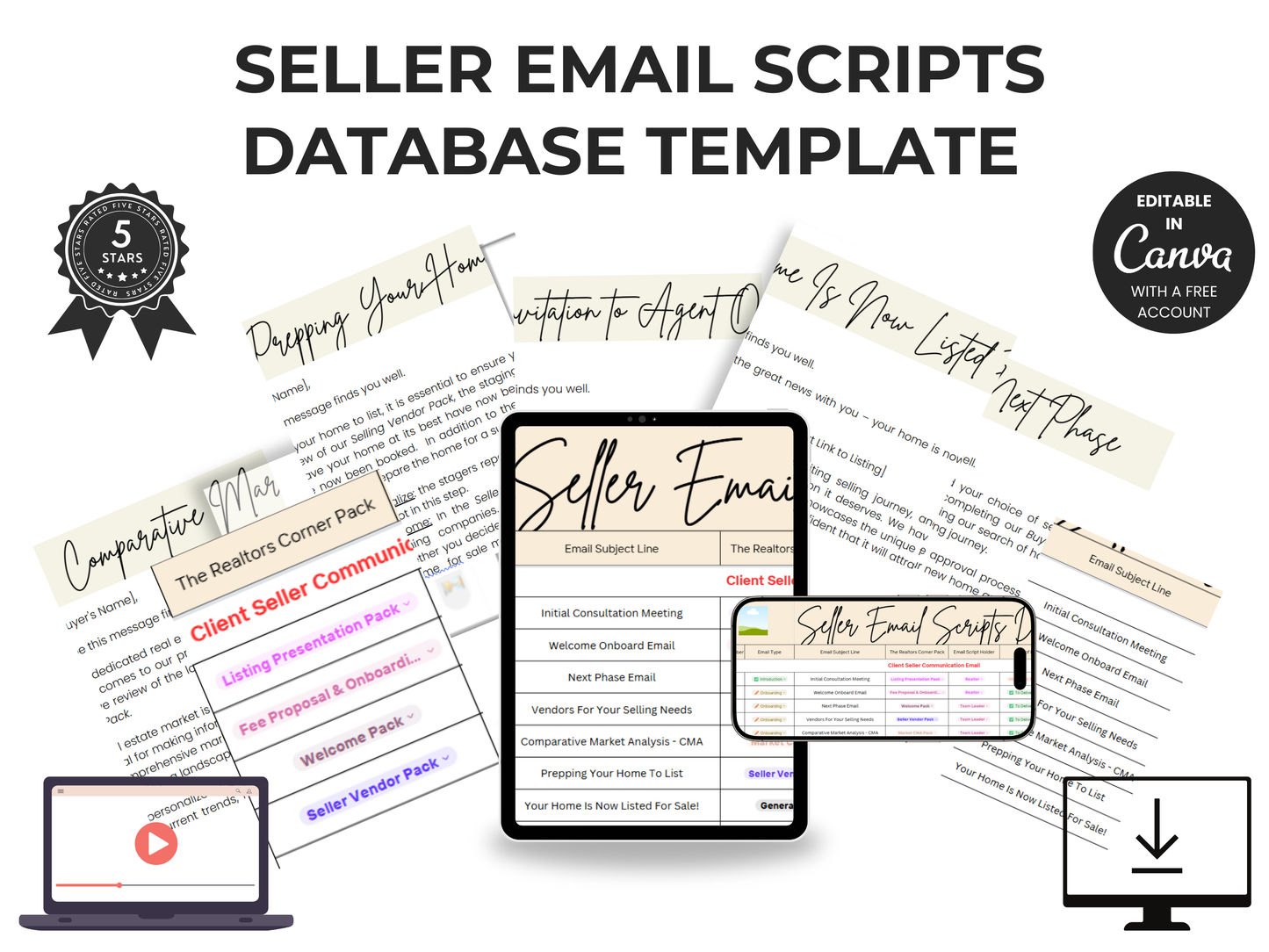 Seller Email Scripts Database Template
