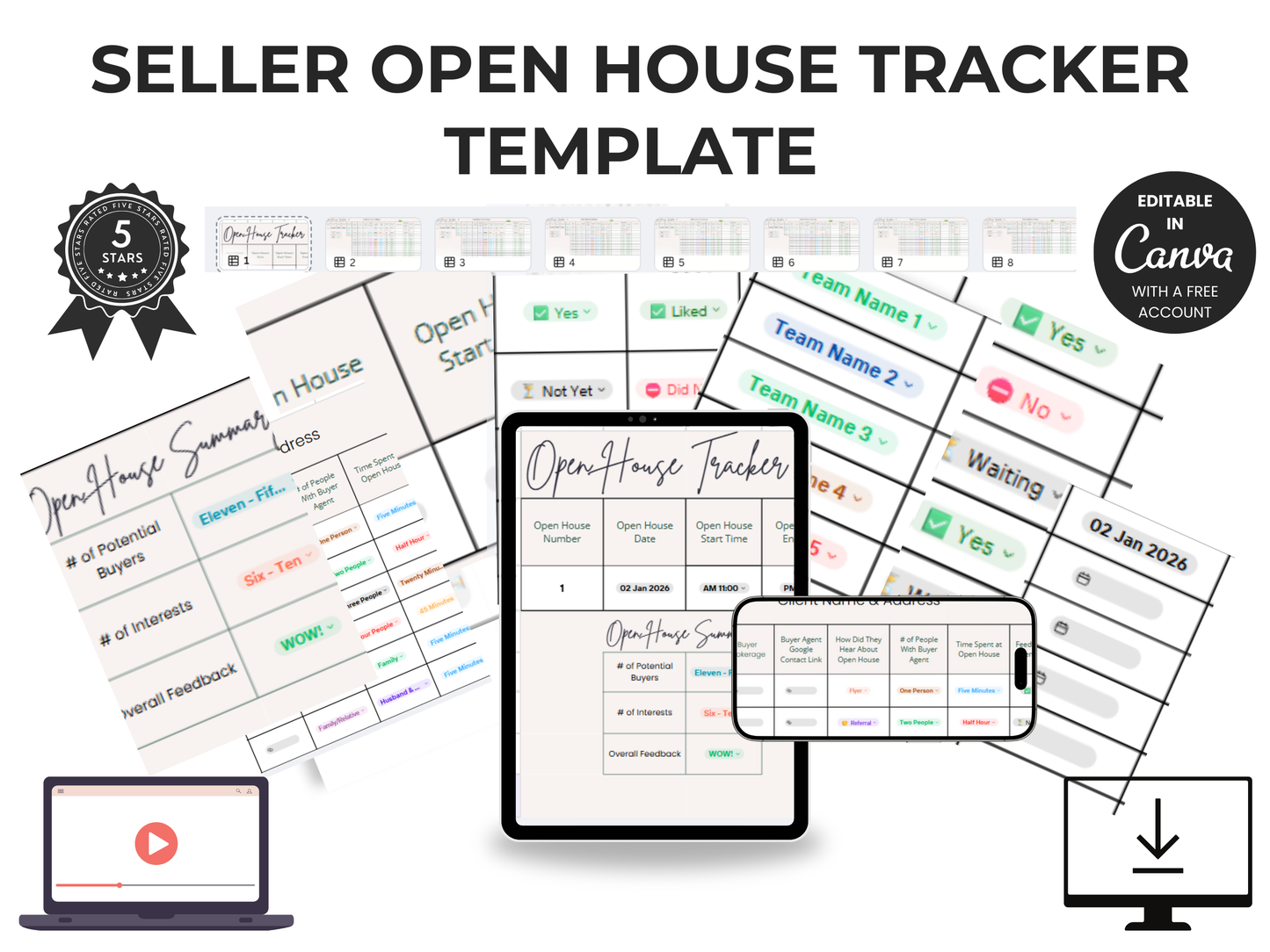 Seller Open House Tracker Template