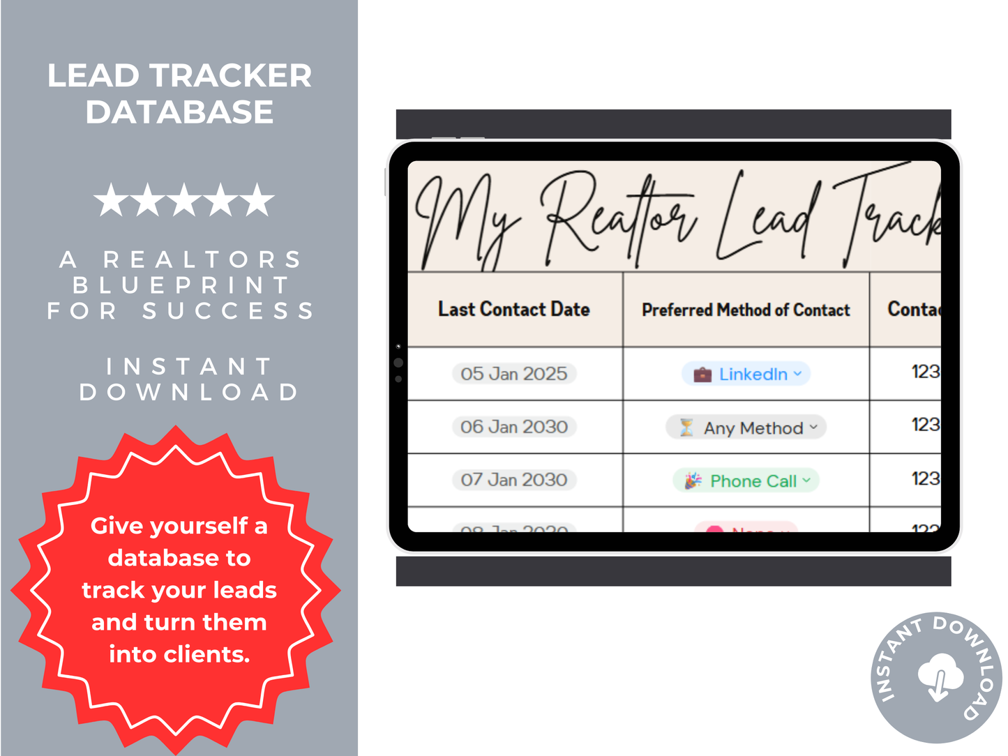Lead Tracker Database Template with AI