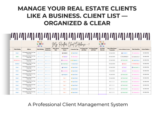Realtor Client Database Template with AI
