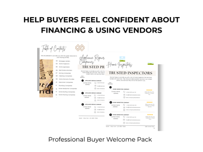 Buyer Mortgage Lender & Vendor  Pack Template