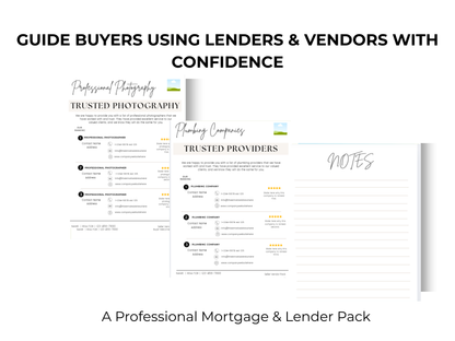 Buyer Mortgage Lender & Vendor  Pack Template