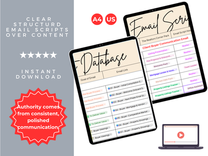 Buyer Email Scripts Database Template with AI